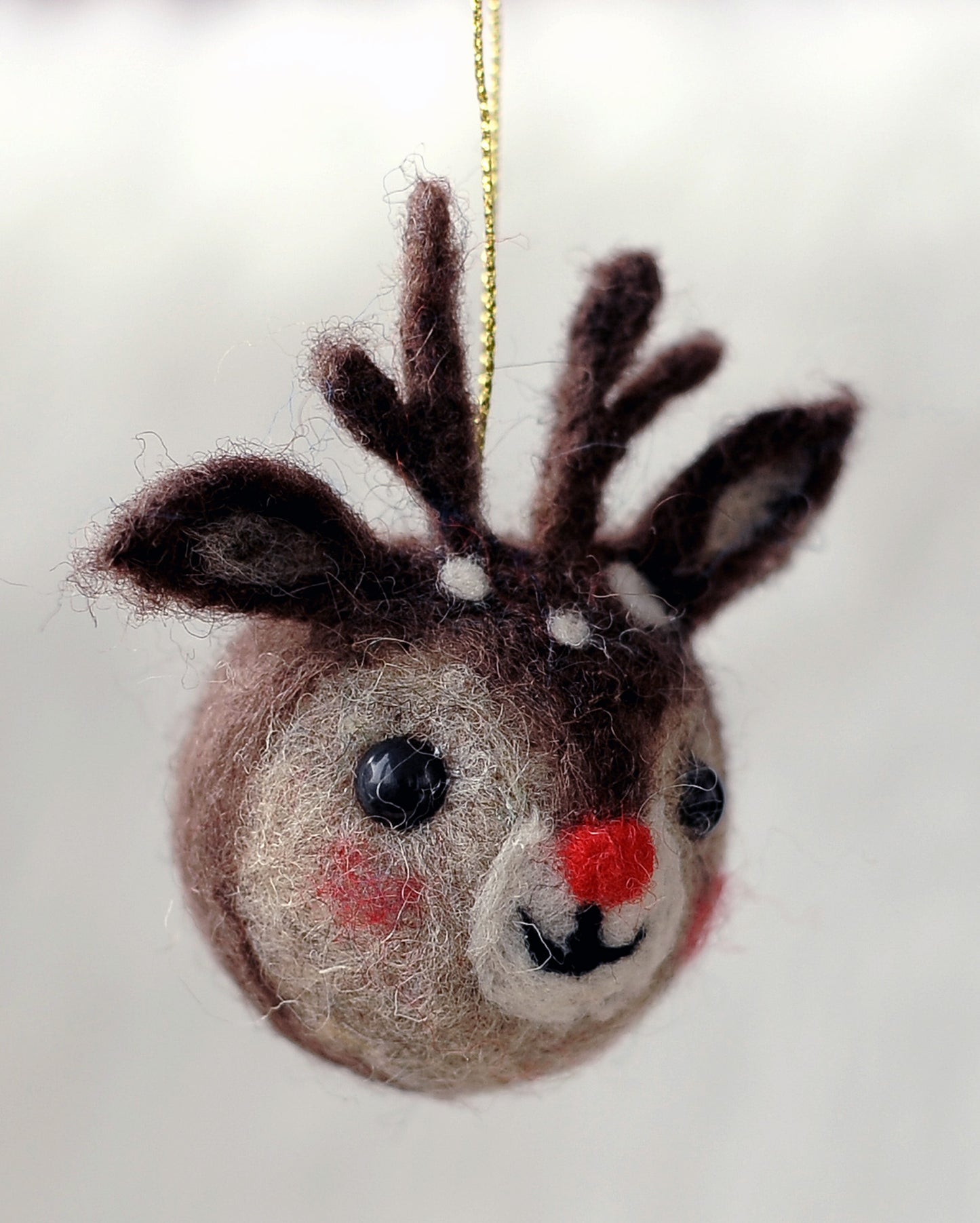 Needle felted Christmas ornament set of 5: fox, bear, owl, deer and penguin
