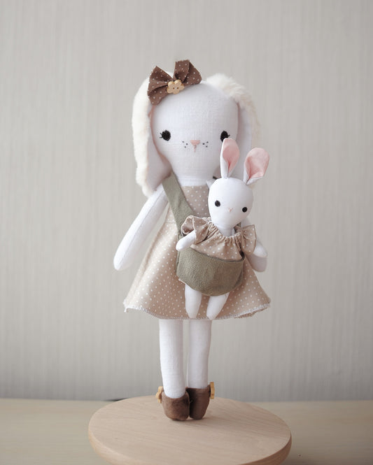 Mom and baby bunny dolls