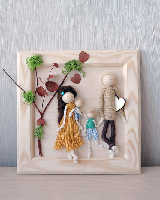 Macrame dolls - Family Portrait