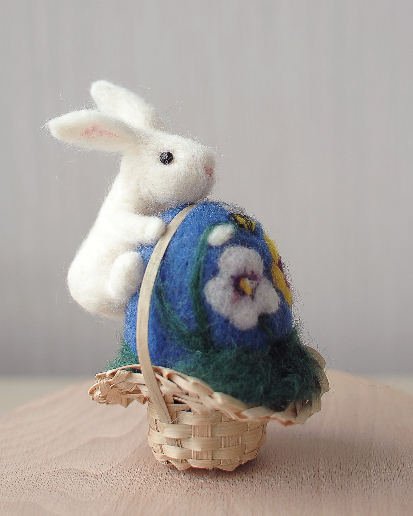 Needle felted Easter bunny and egg