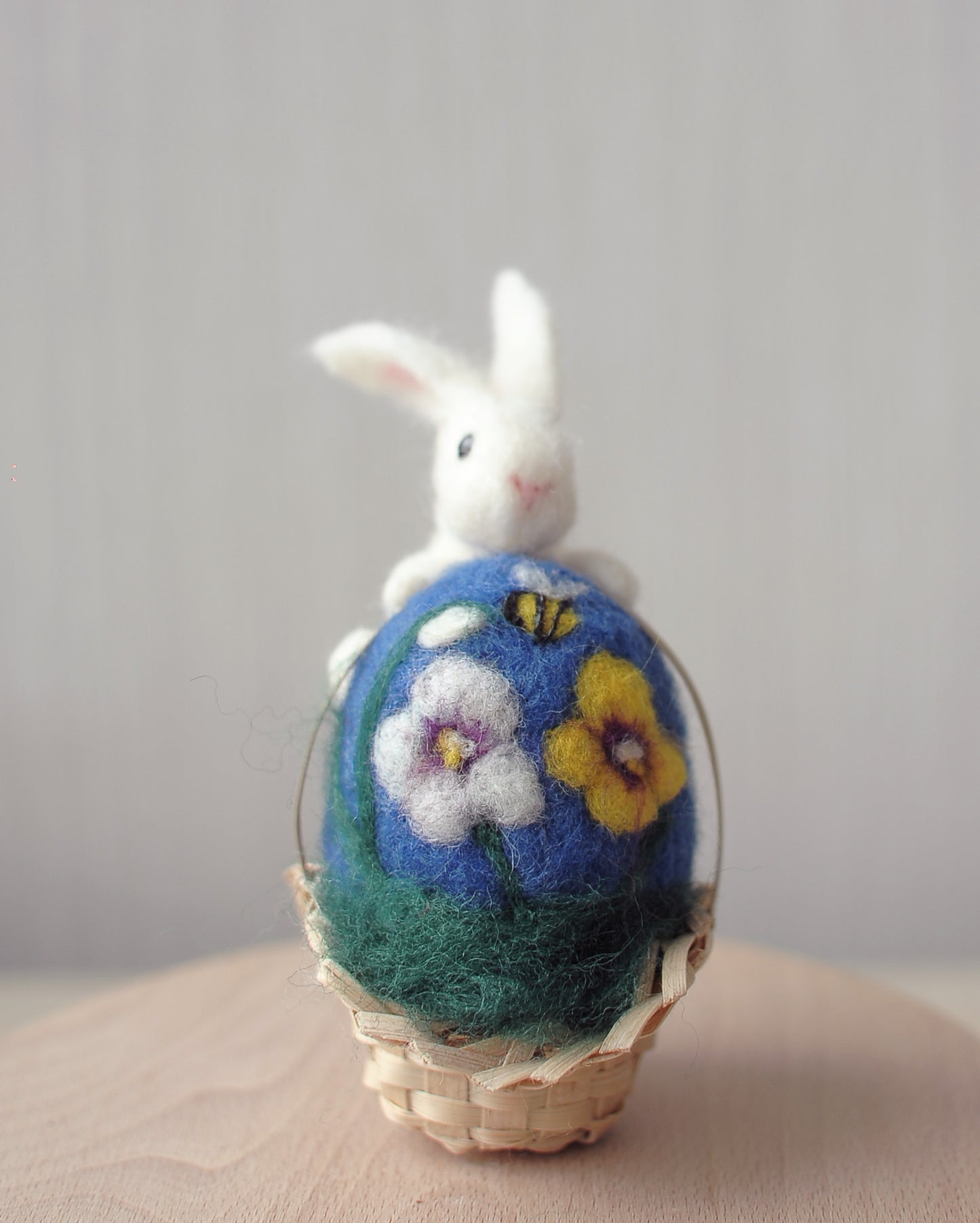Needle felted Easter bunny and egg