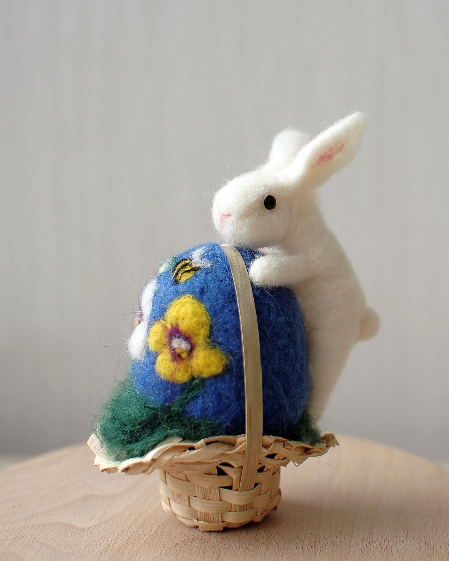 Needle felted Easter bunny and egg