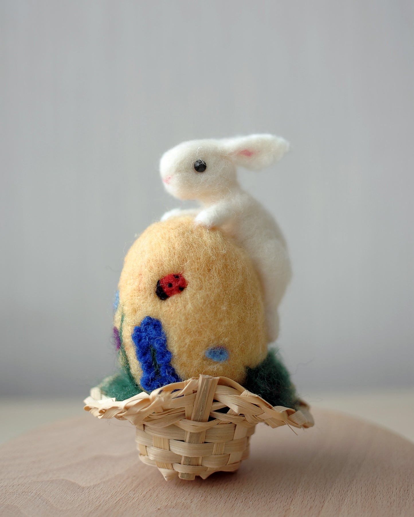 Needle felted Easter bunny and egg