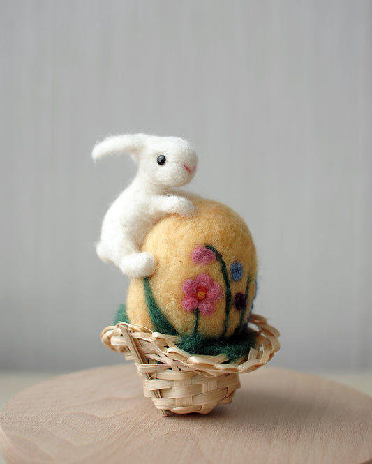 Needle felted Easter bunny and egg