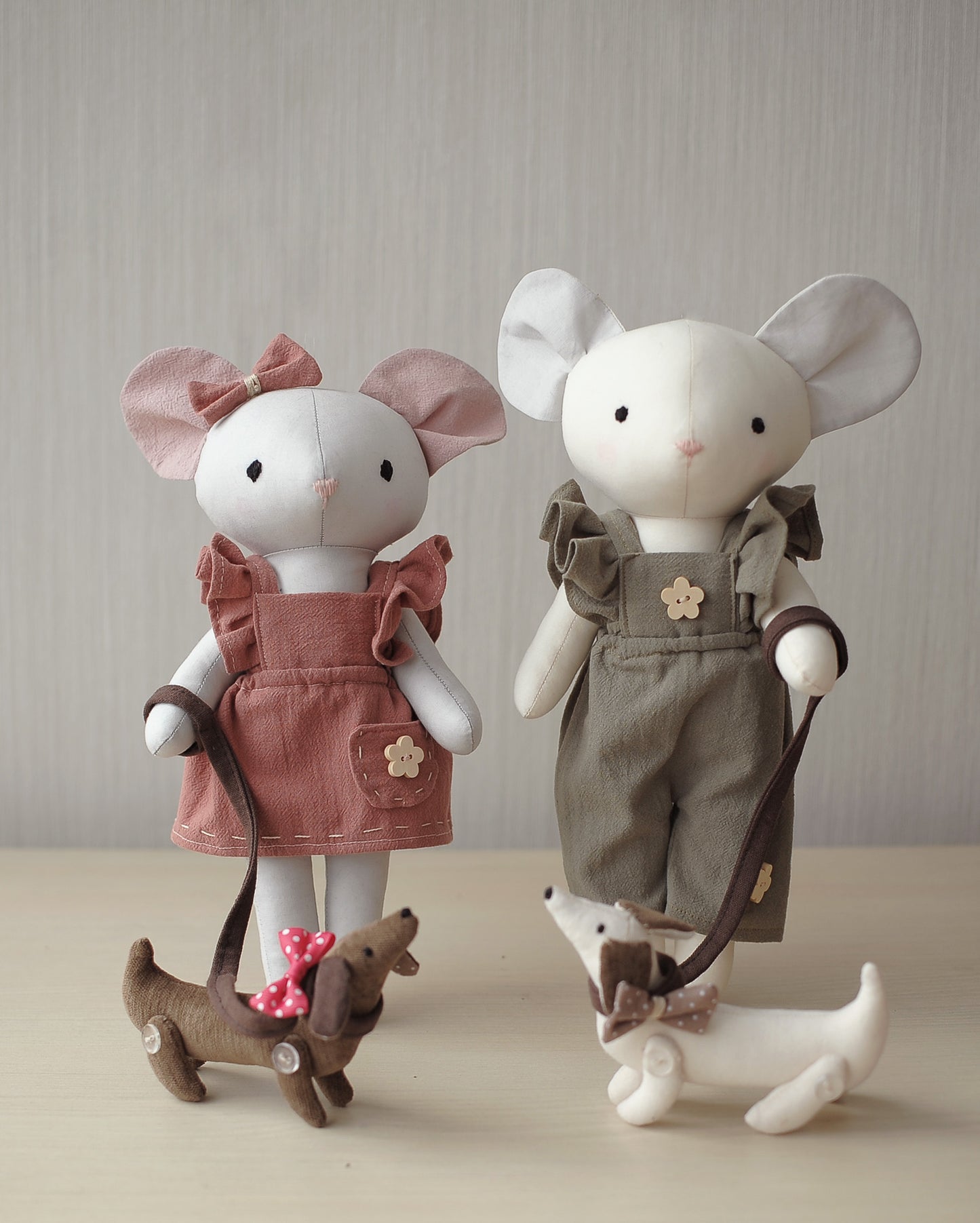 Cute mouse with little dog