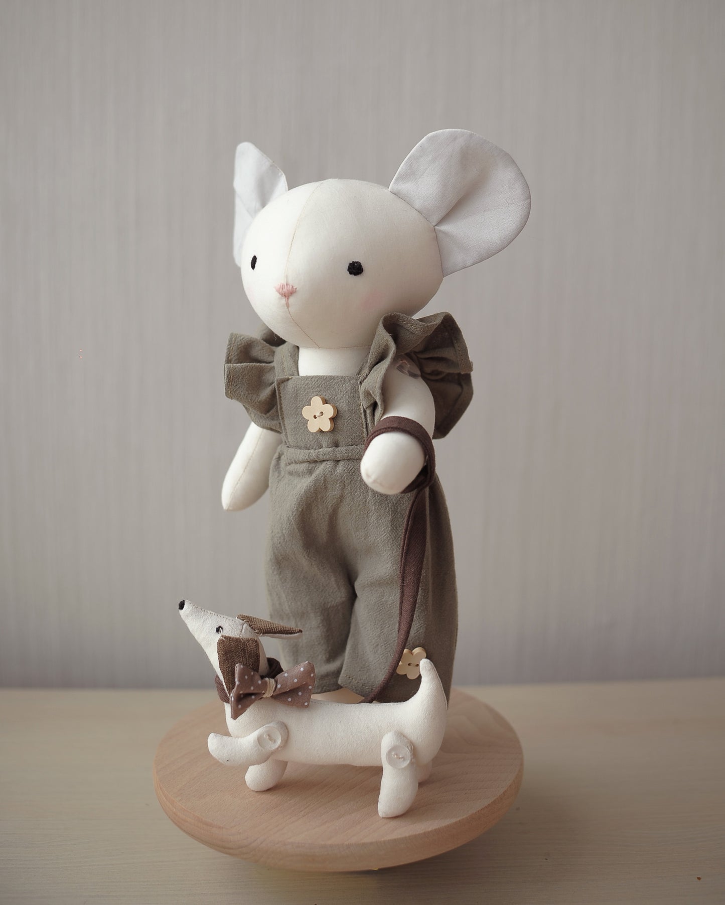 Cute mouse with little dog