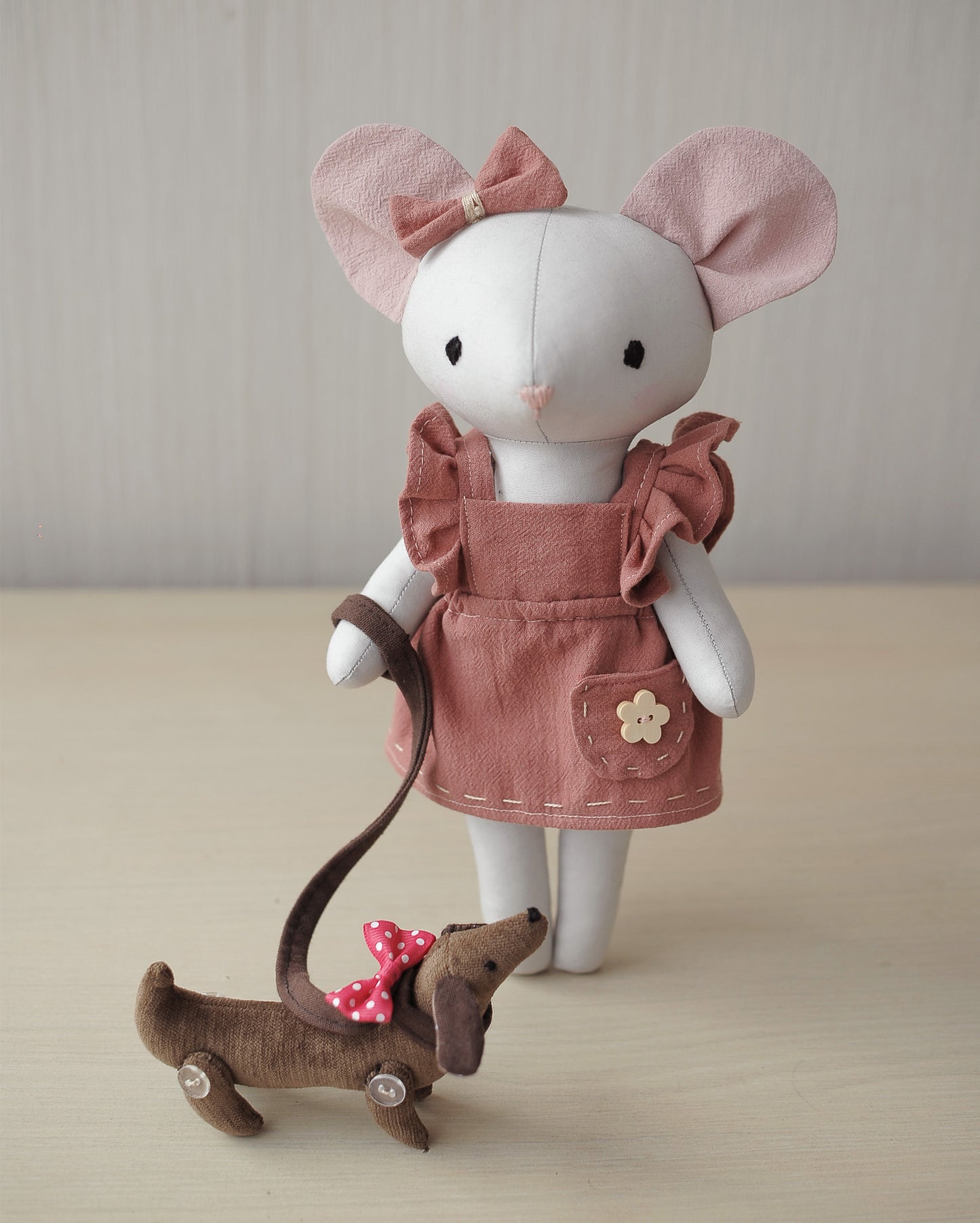 Cute mouse with little dog