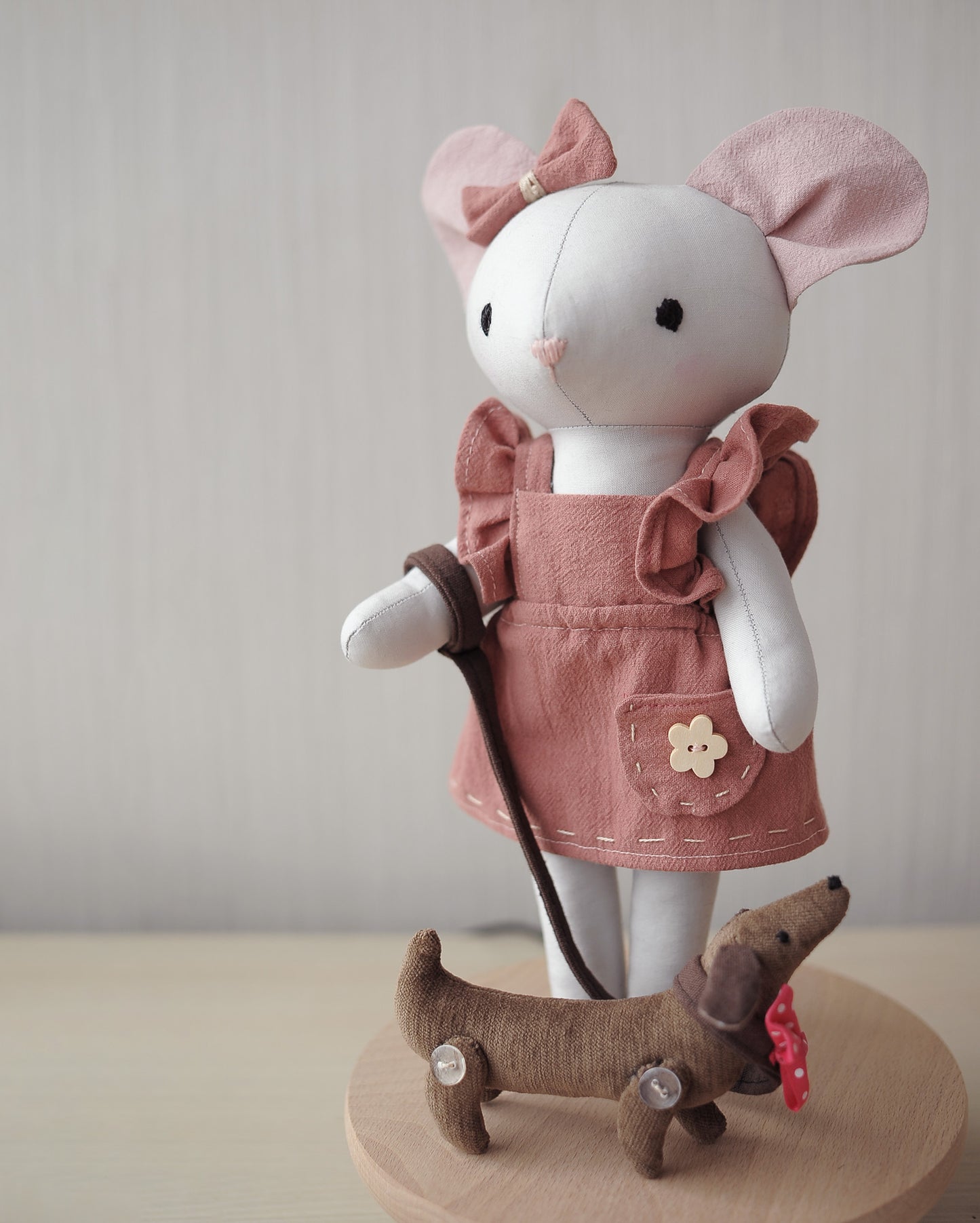 Cute mouse with little dog