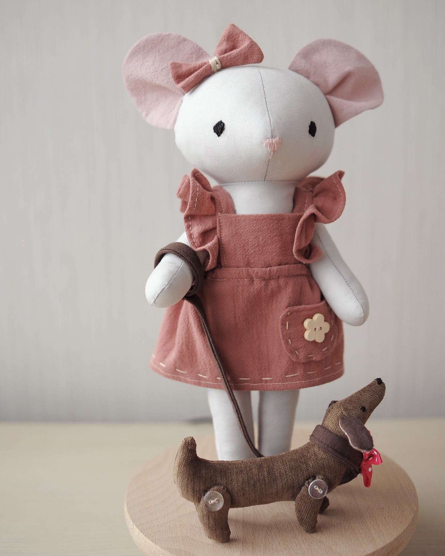 Cute mouse with little dog