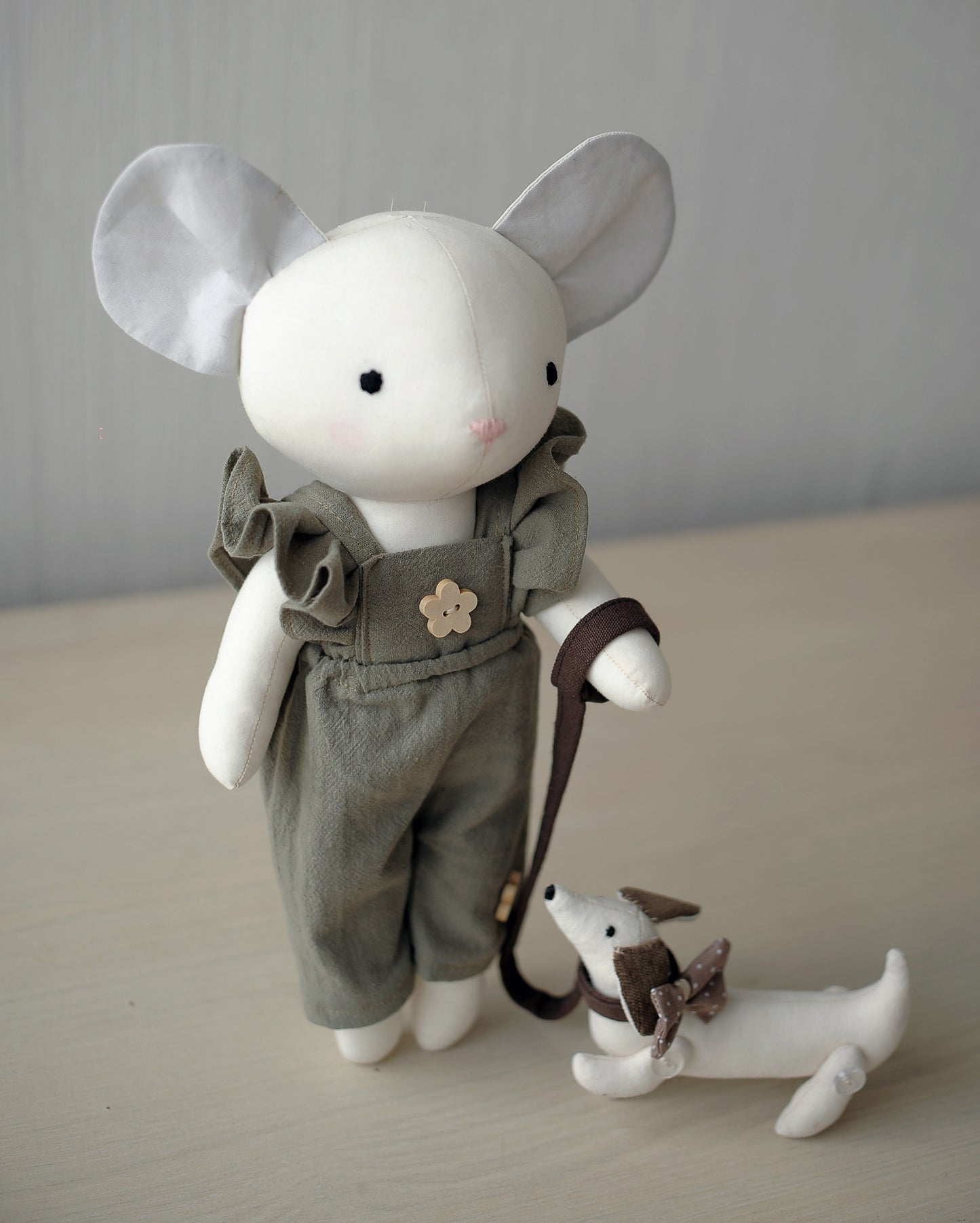 Cute mouse with little dog