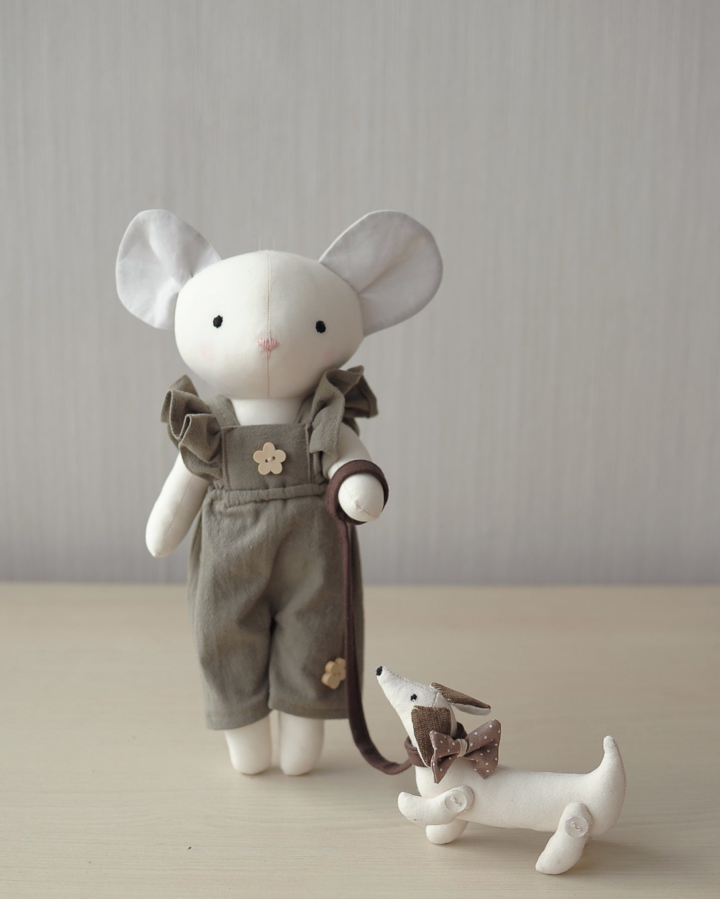 Cute mouse with little dog