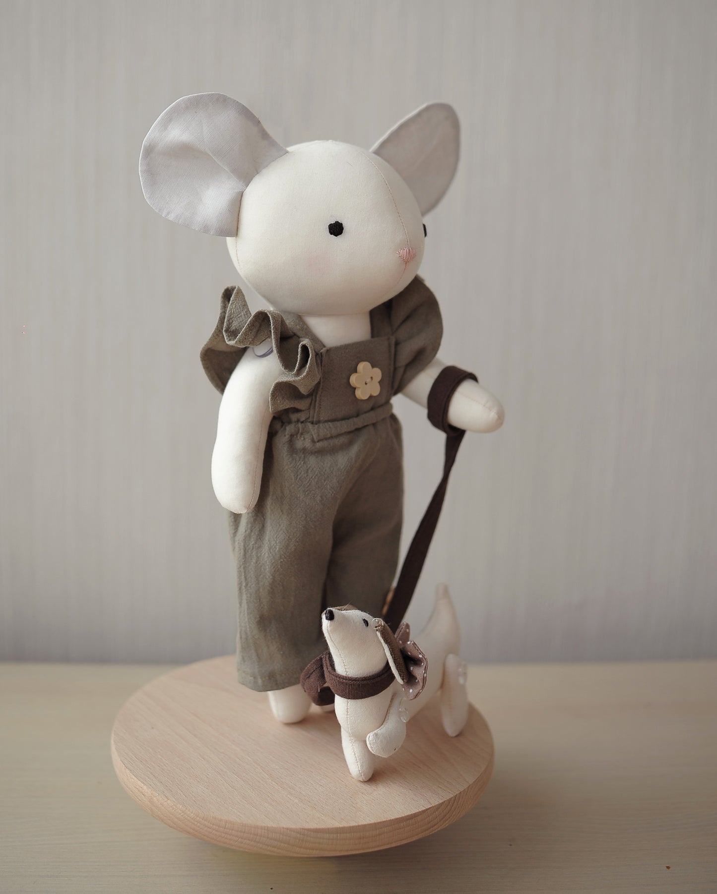 Cute mouse with little dog