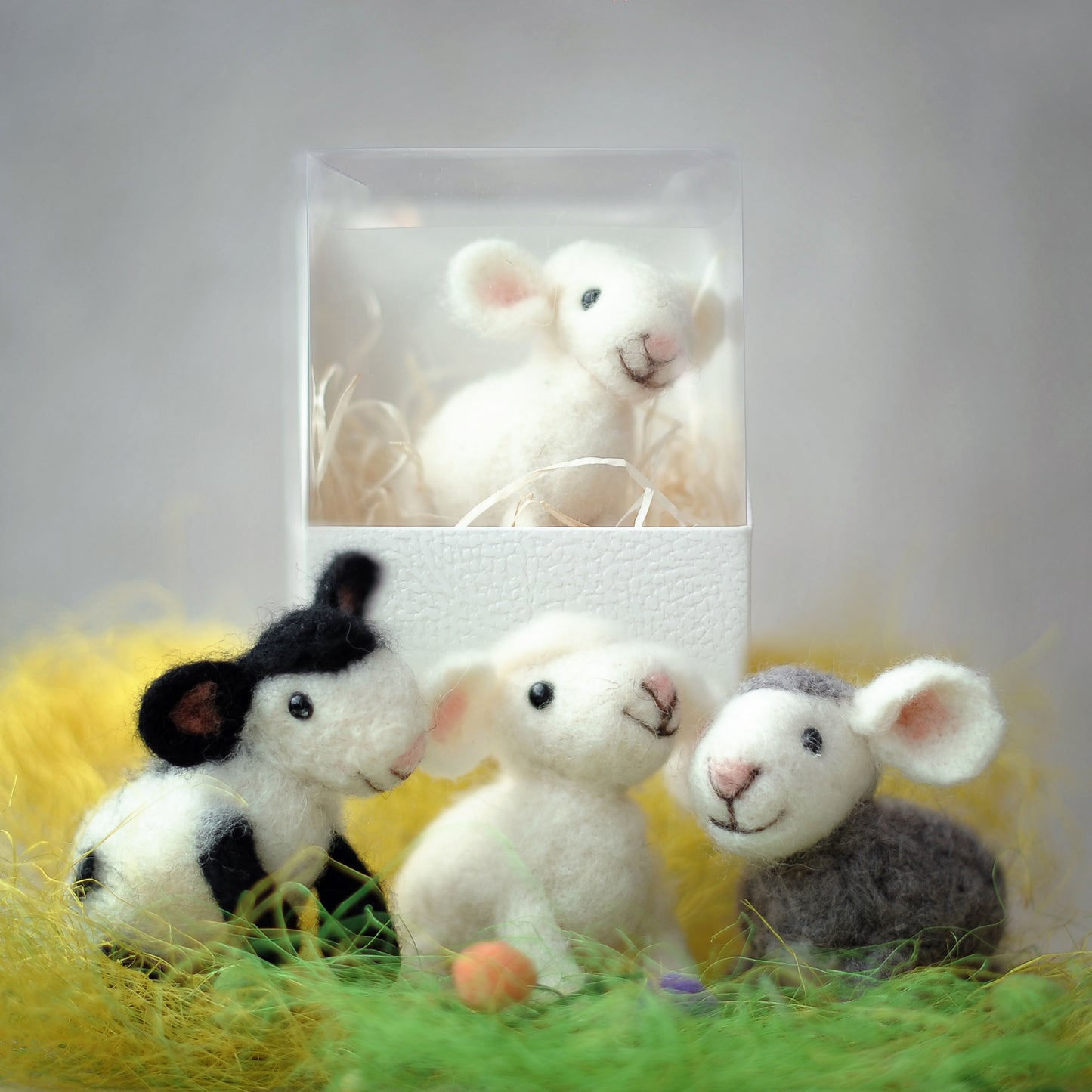 Needle felted lamb - grey