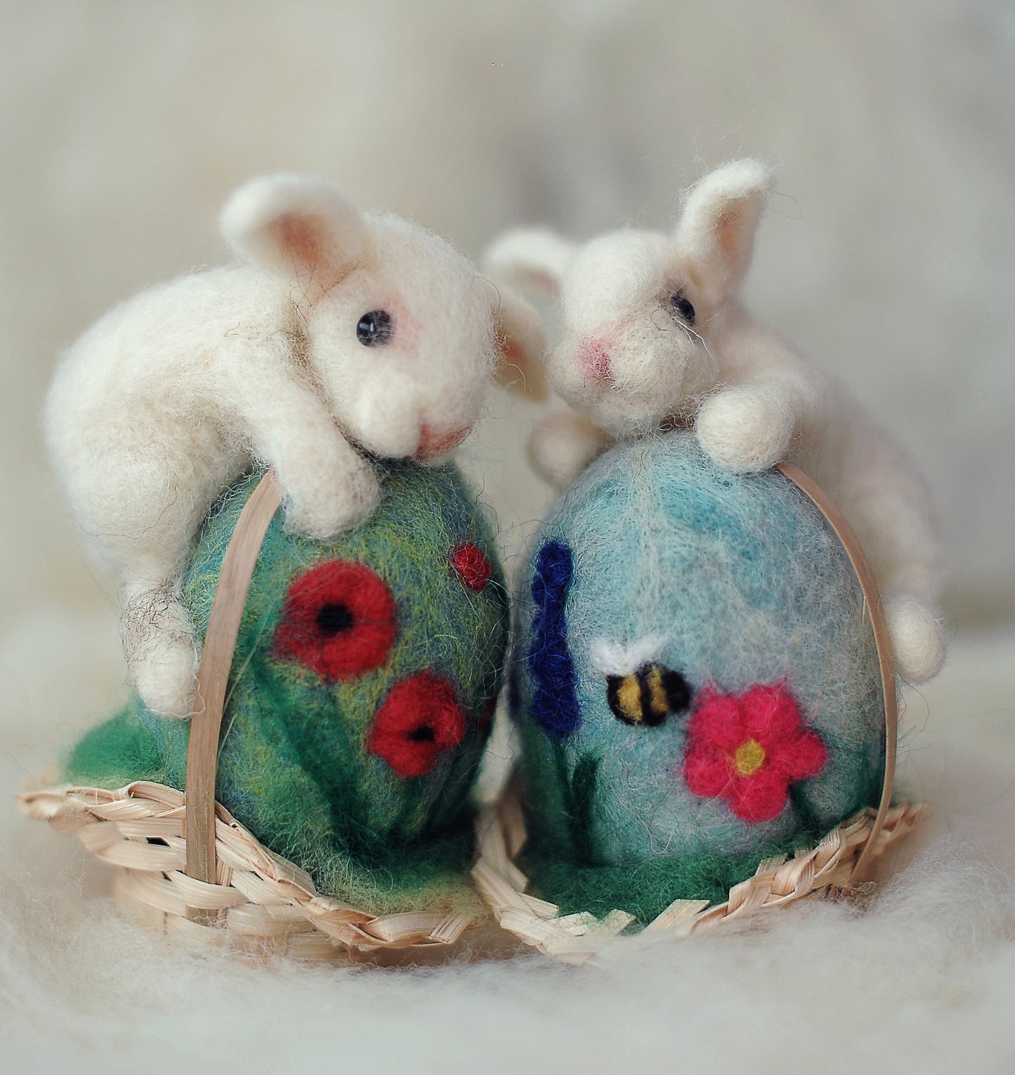 Needle felted Easter bunny and egg