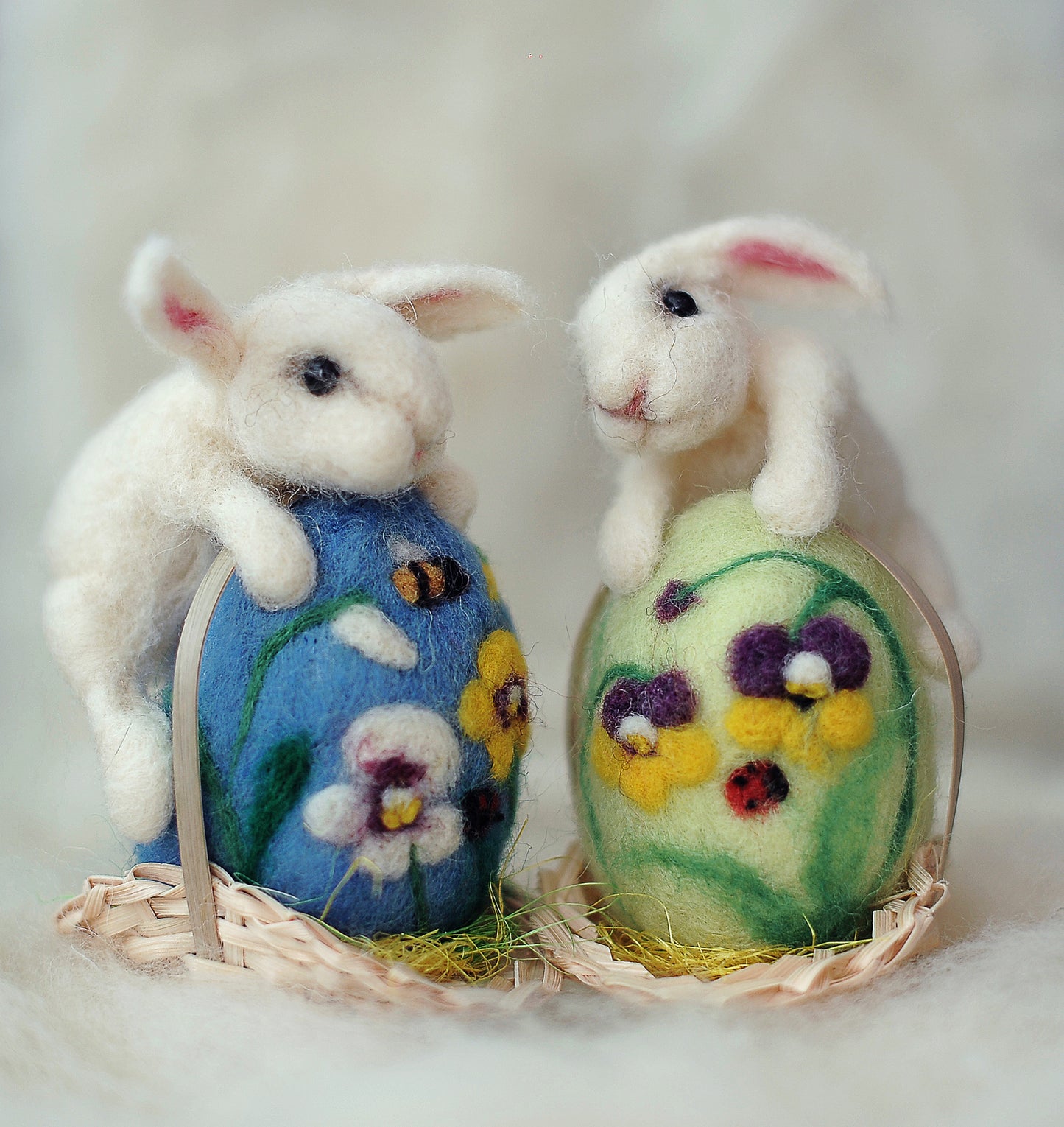 Needle felted Easter bunny and egg