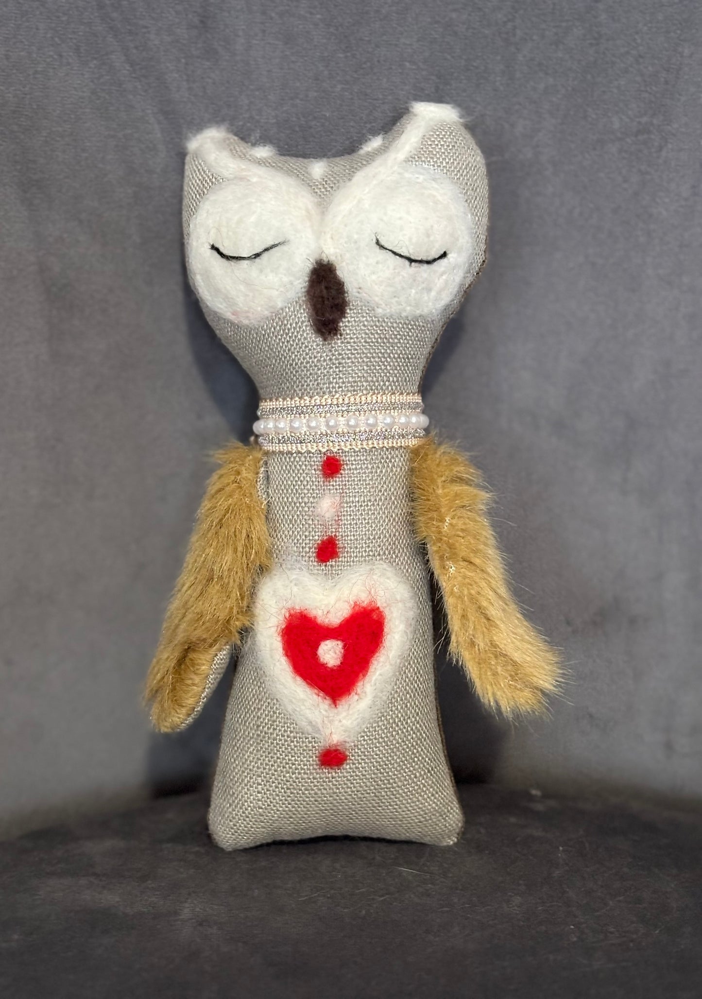 Owl textile doll