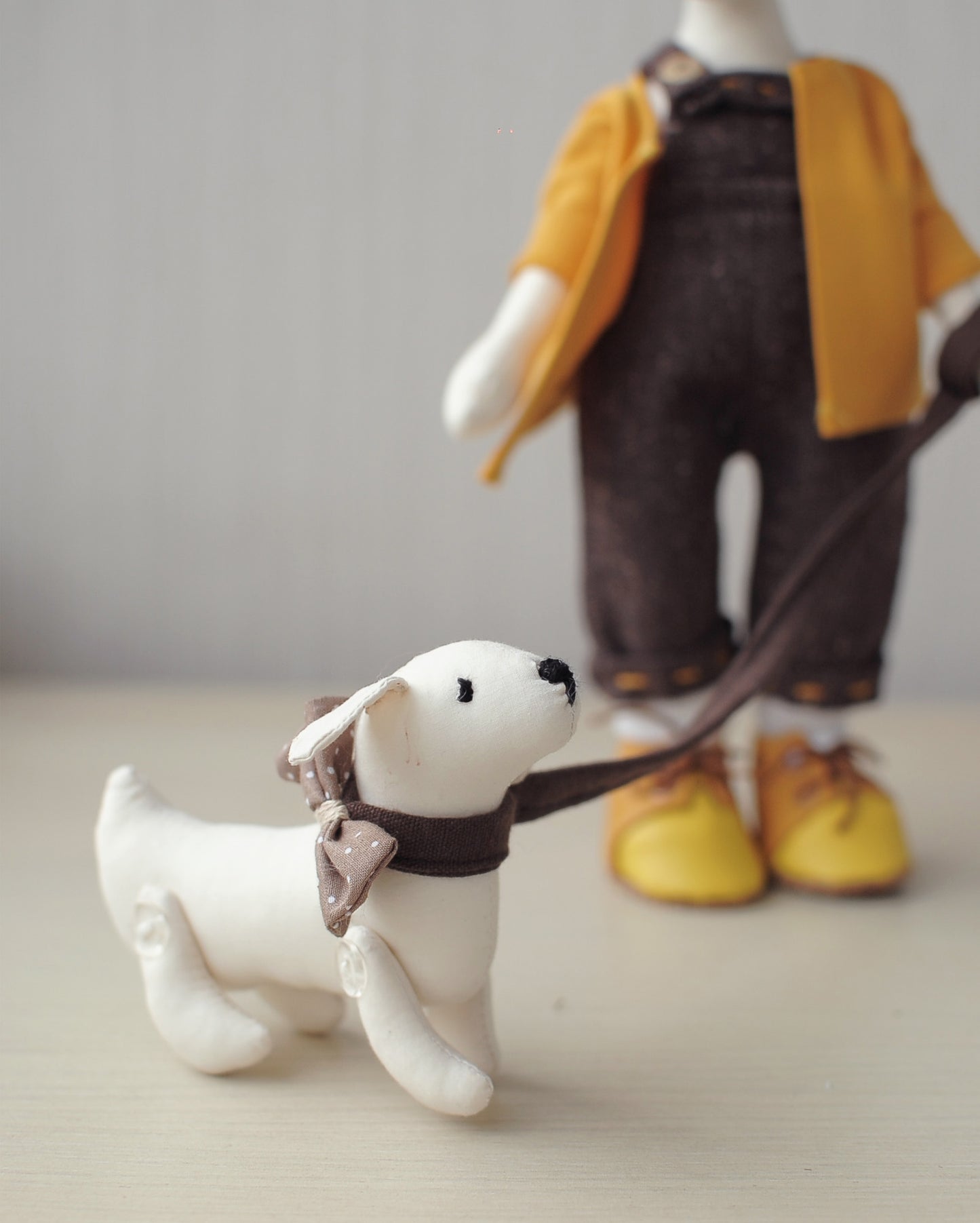 Olena doll with little dog - personalized on request