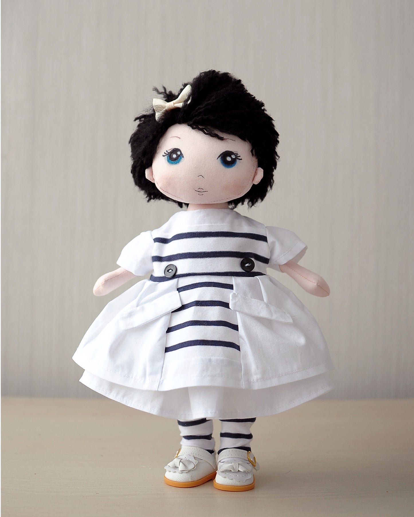 Olena doll with stripped dress - personalized on request