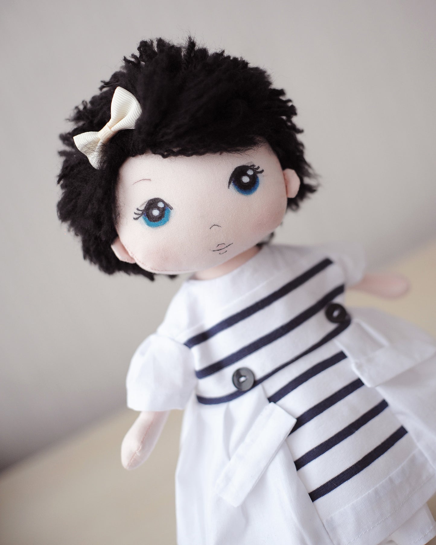 Olena doll with stripped dress - personalized on request
