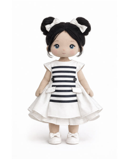 Olena doll with stripped dress - personalized on request
