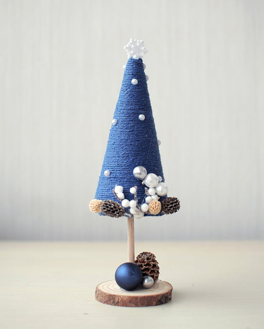 Blue Christmas table tree ornament