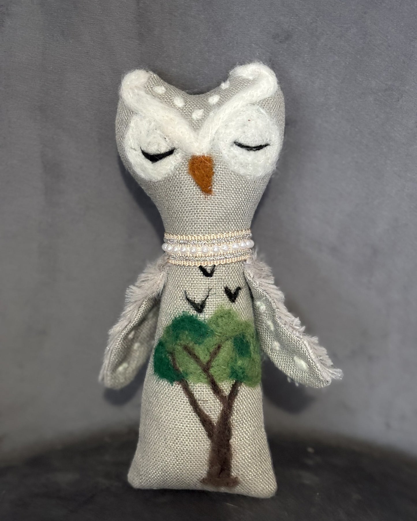 Owl textile doll