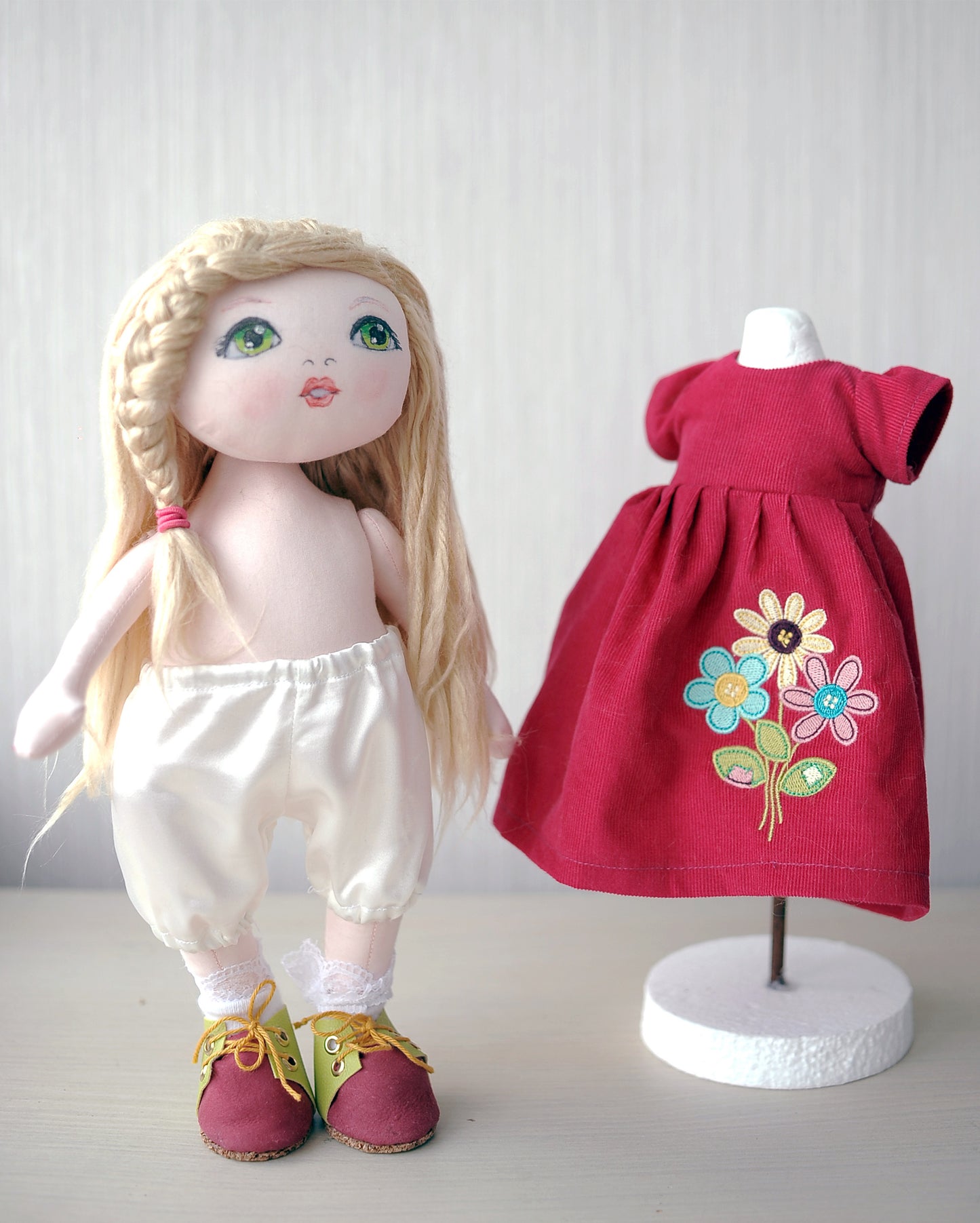 Blonde textile doll