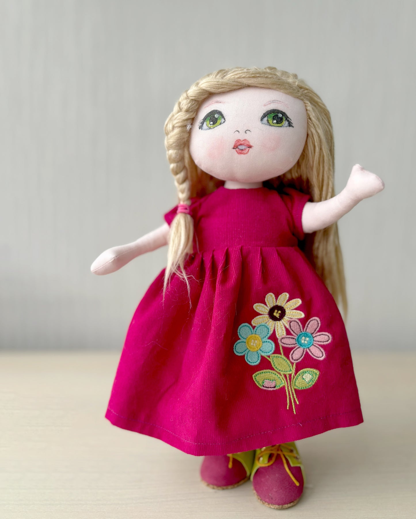 Blonde textile doll