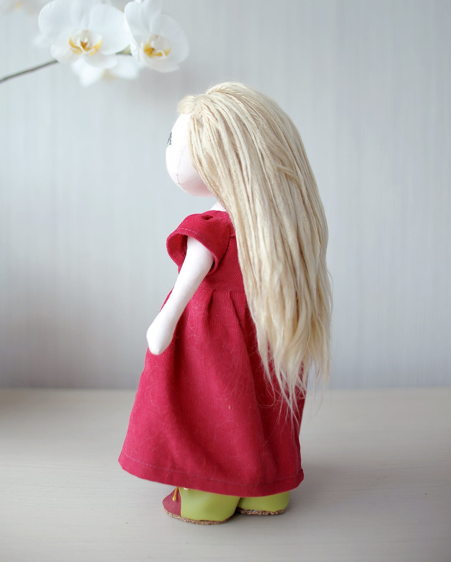 Blonde textile doll