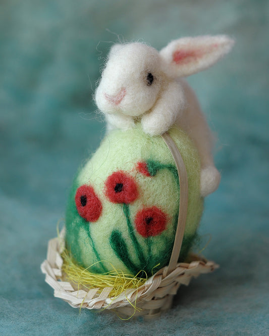 Needle felted Easter bunny and egg