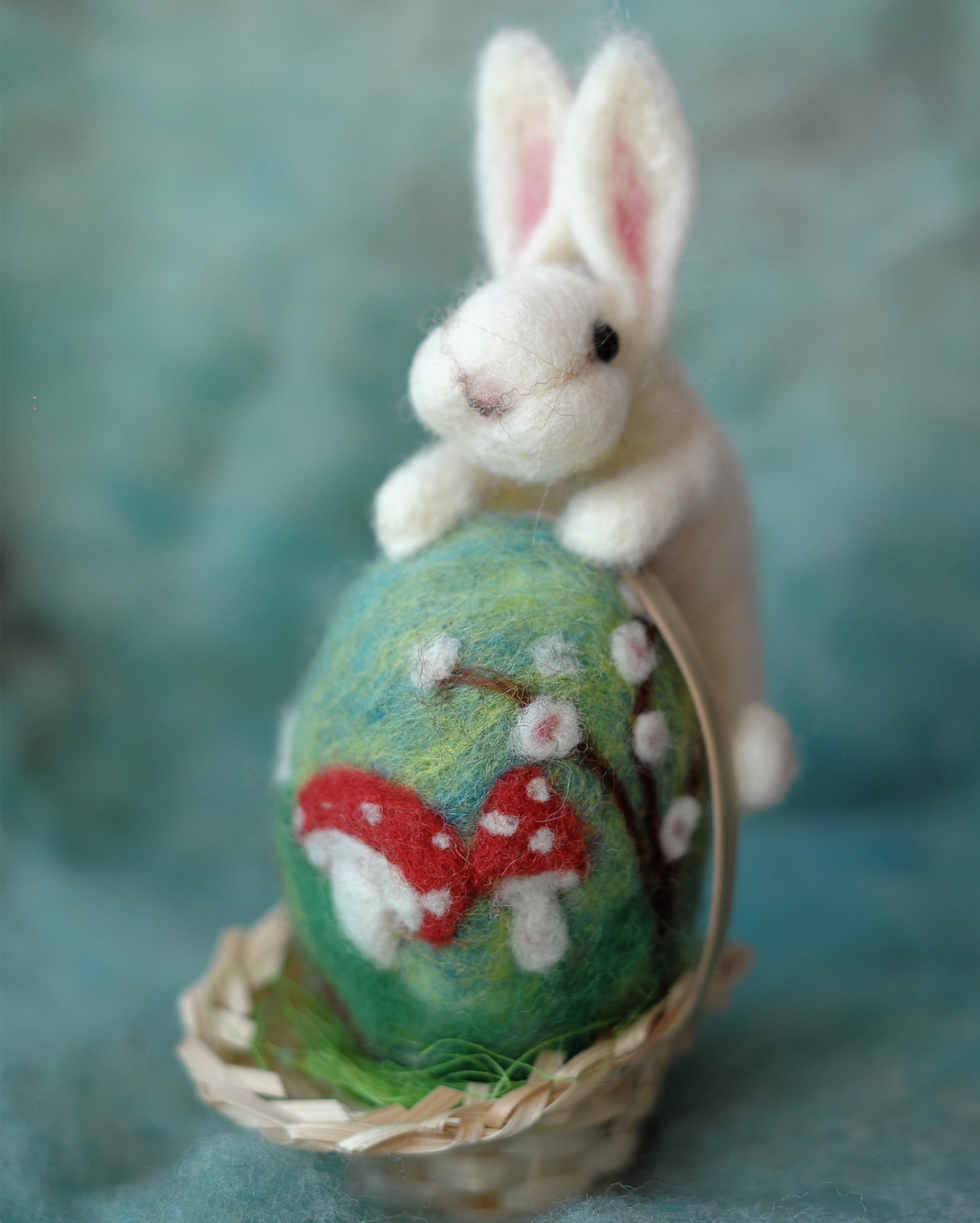 Needle felted Easter bunny and egg