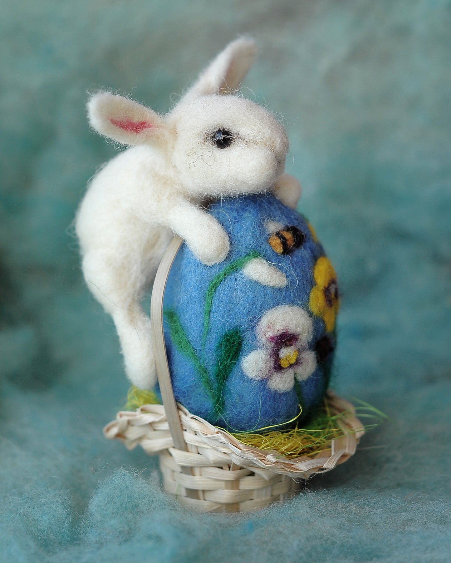 Needle felted Easter bunny and egg