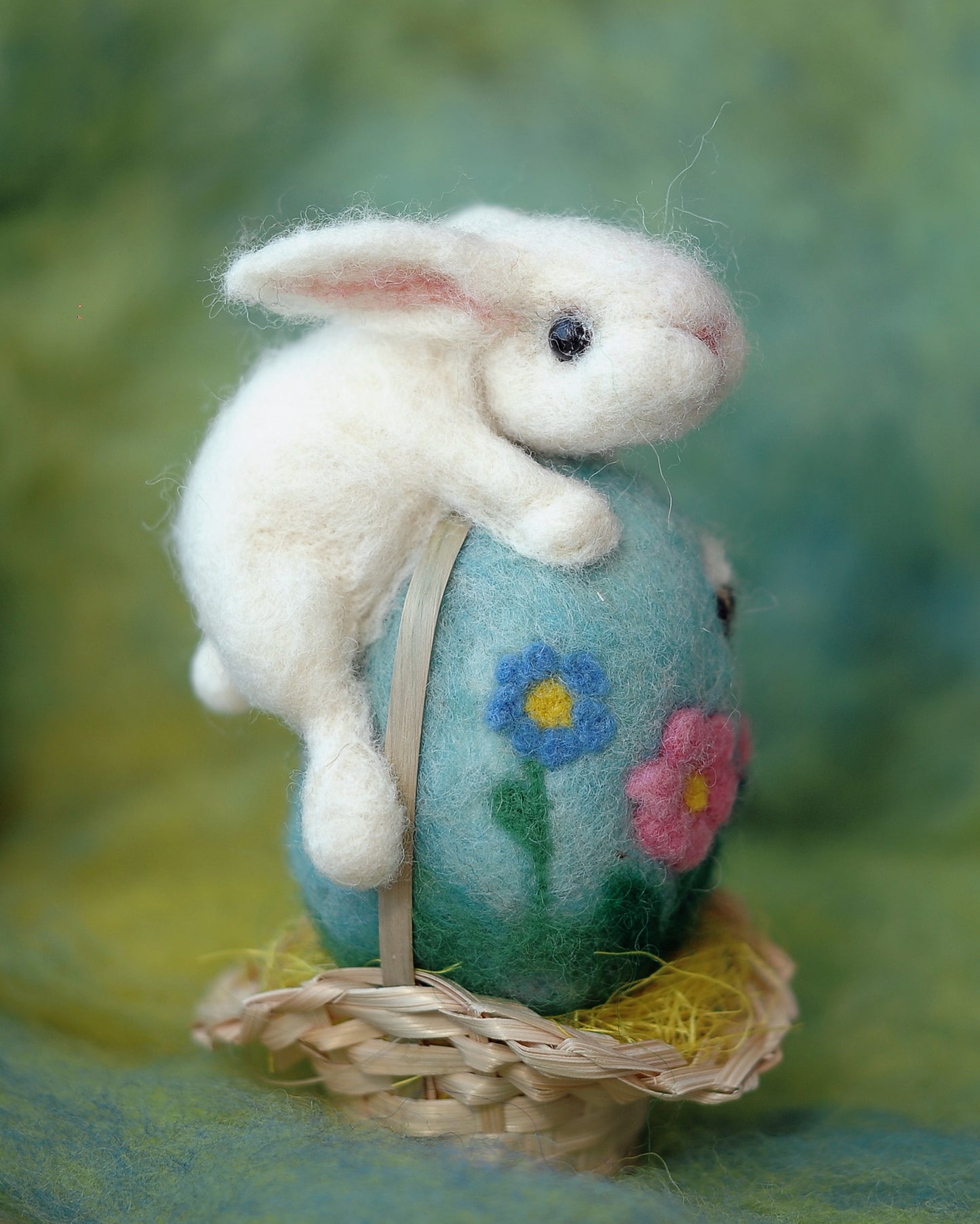 Needle felted Easter bunny and egg