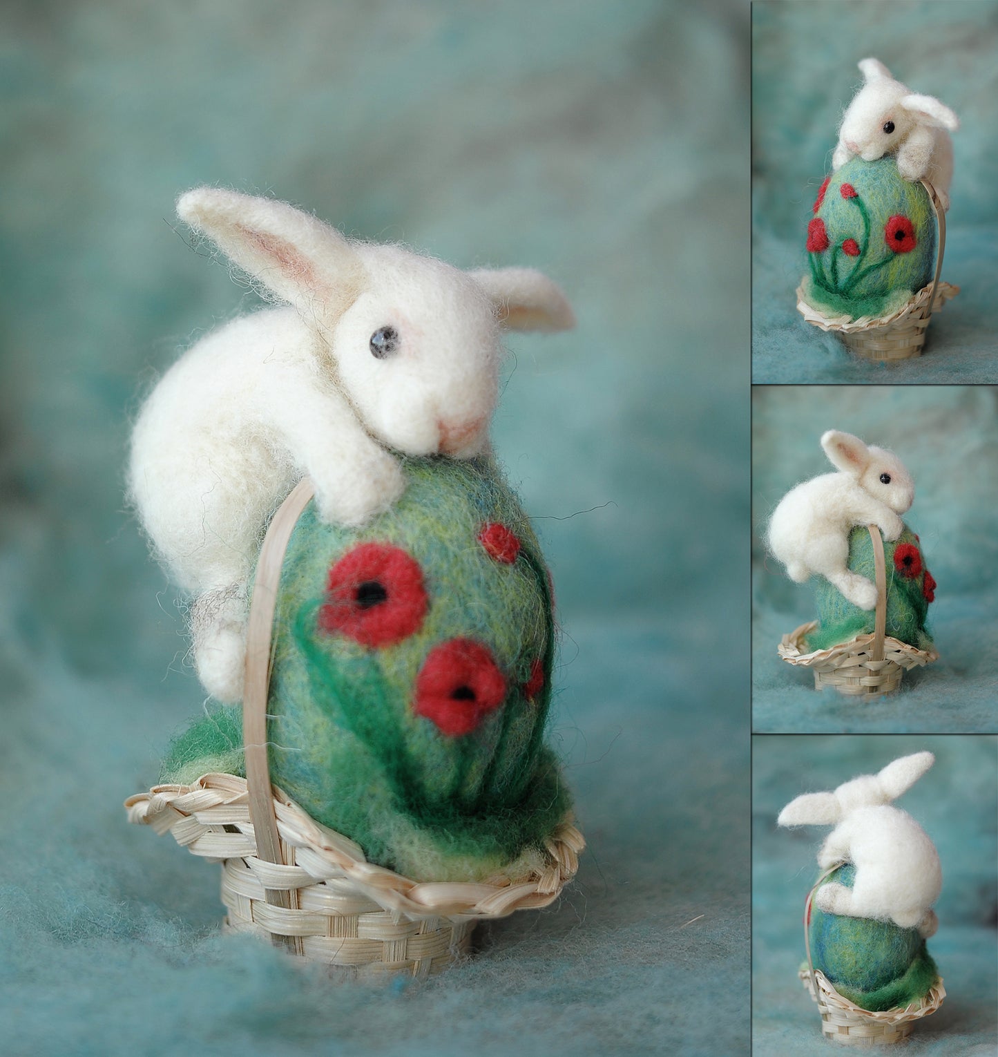 Needle felted Easter bunny and egg