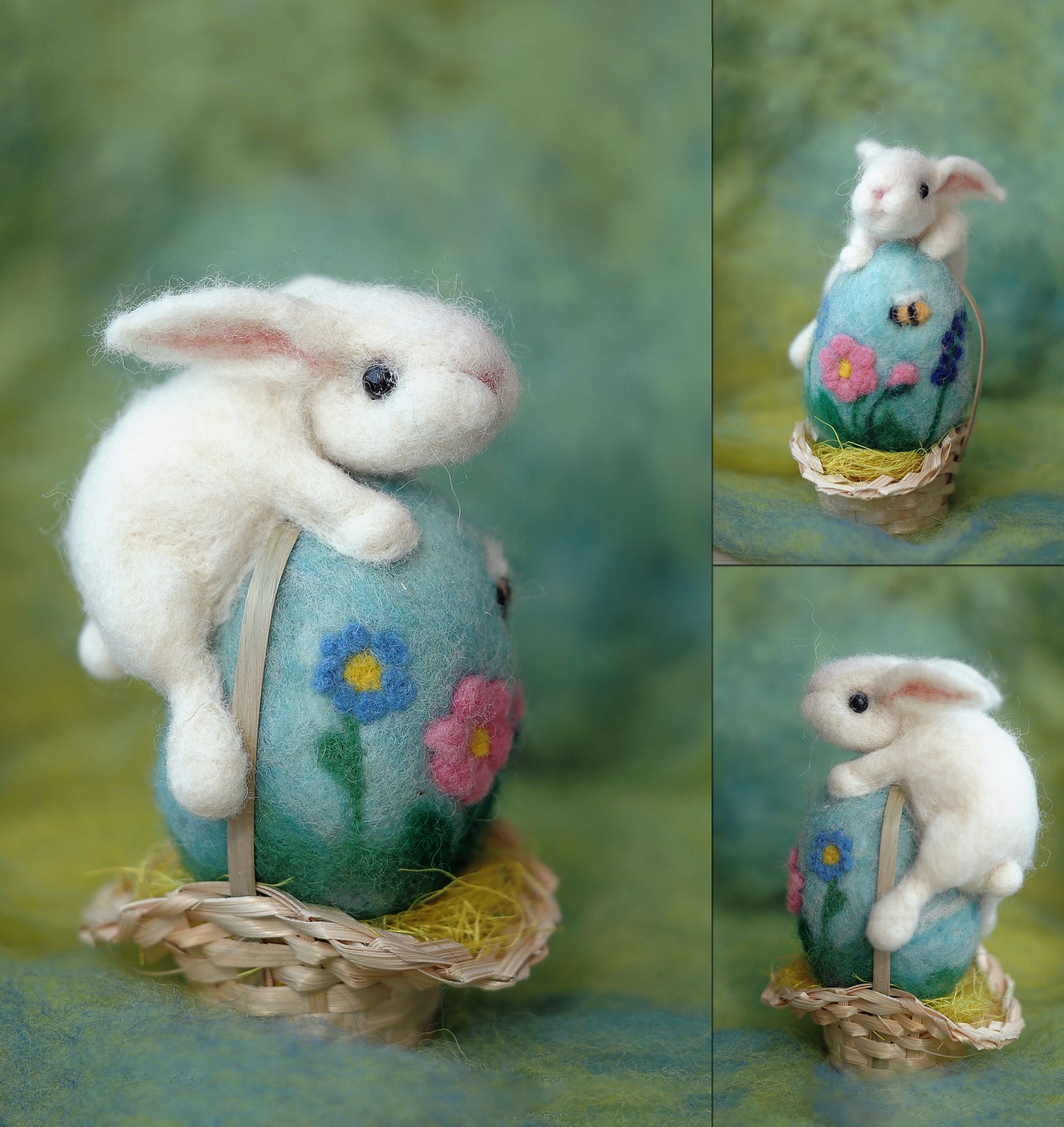 Needle felted Easter bunny and egg