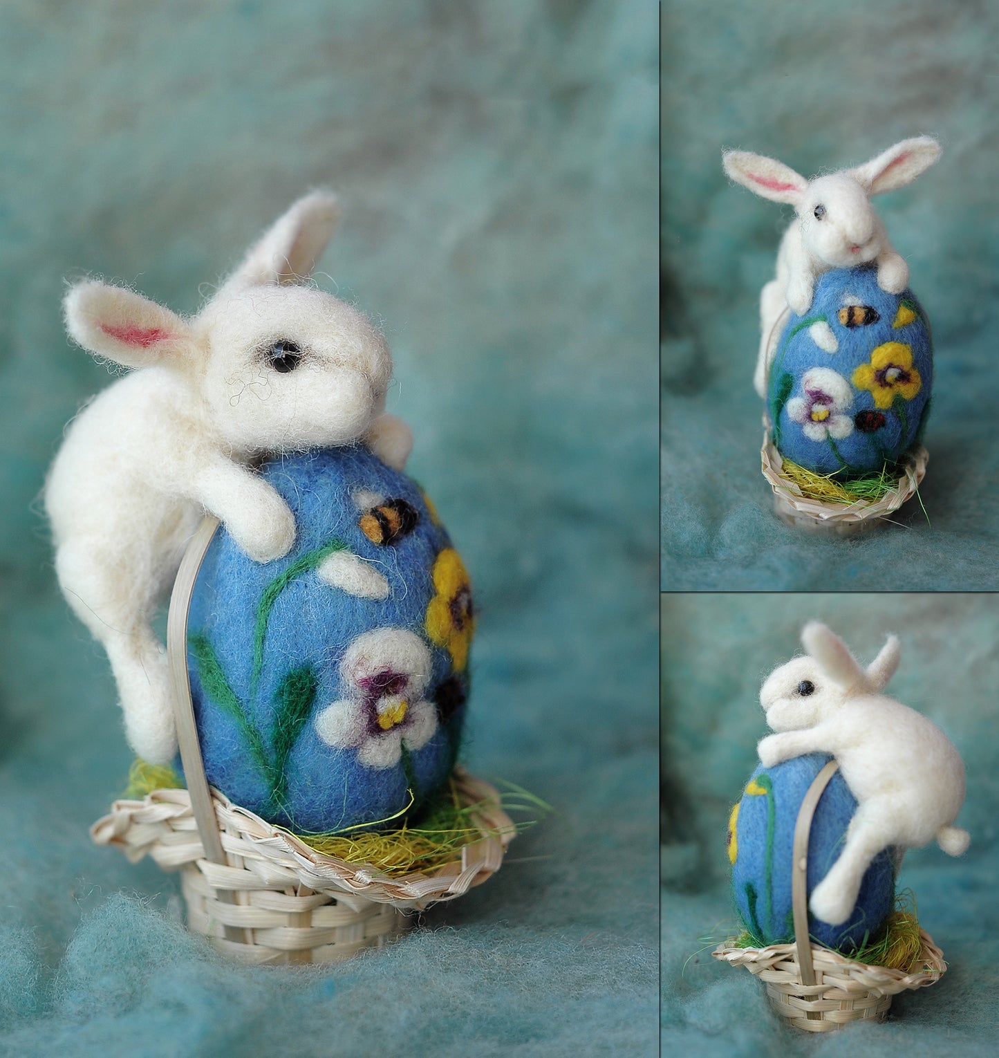 Needle felted Easter bunny and egg