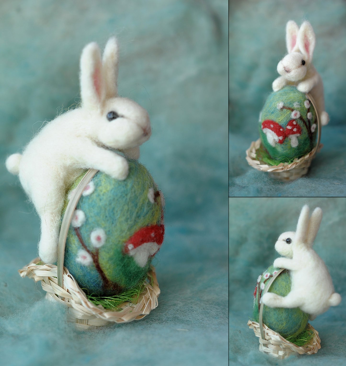 Needle felted Easter bunny and egg