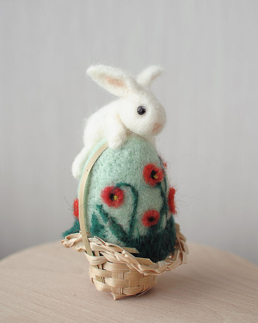 Needle felted Easter bunny and egg