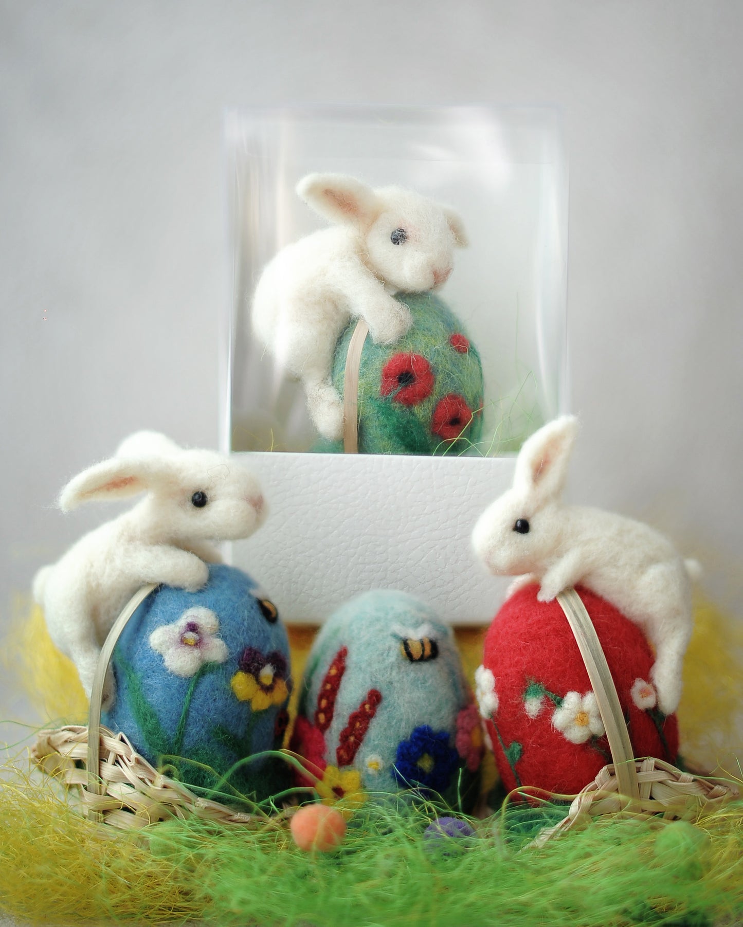 Needle felted Easter bunny and egg