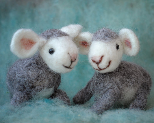 Needle felted lamb - grey