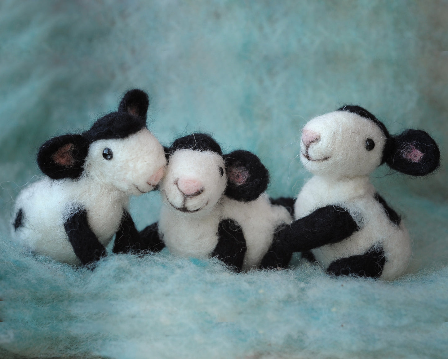 Needle felted lamb - black and white