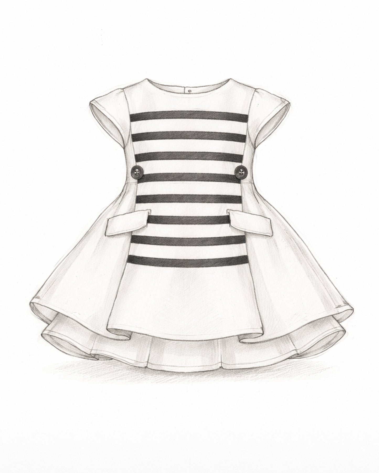 Olena doll with stripped dress - personalized on request