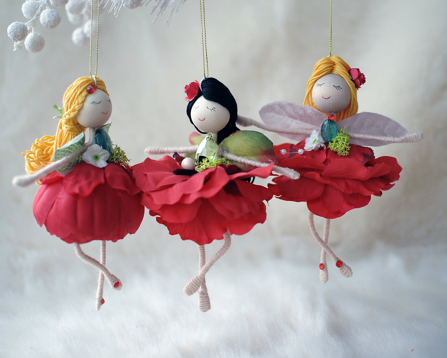 Flower ballerina dolls - Red