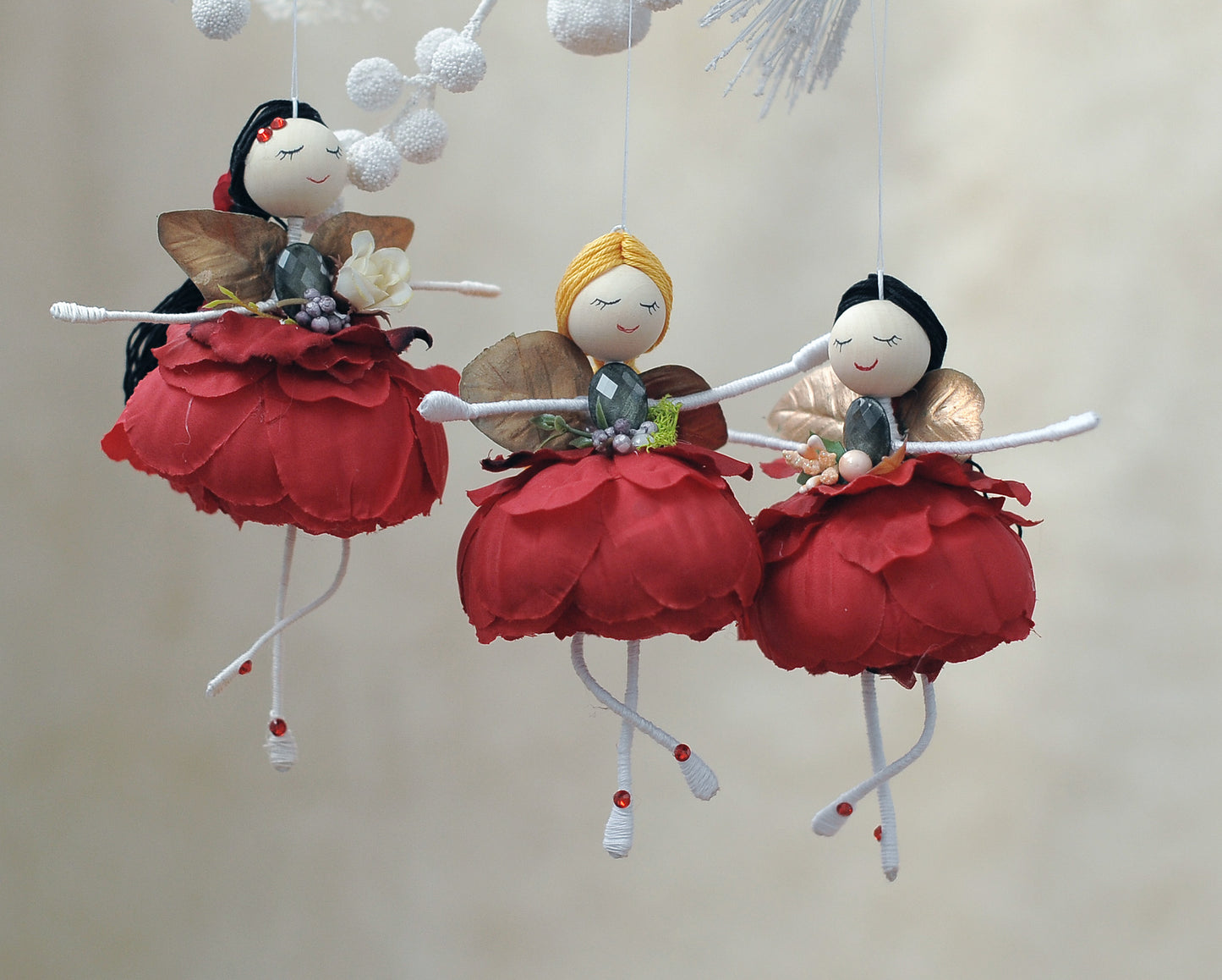 Flower ballerina dolls - Red