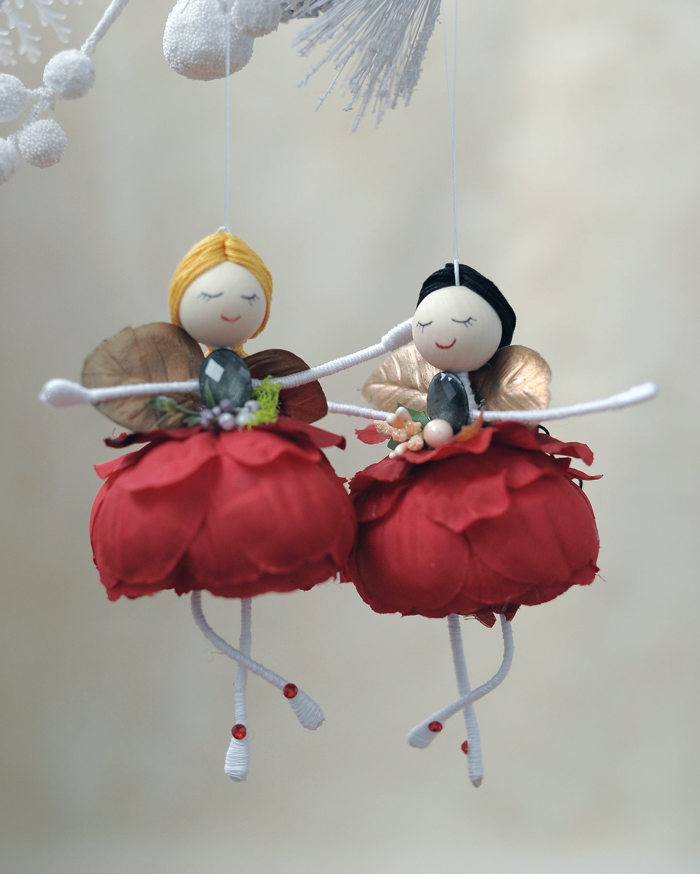 Flower ballerina dolls - Red